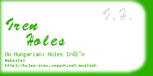 iren holes business card